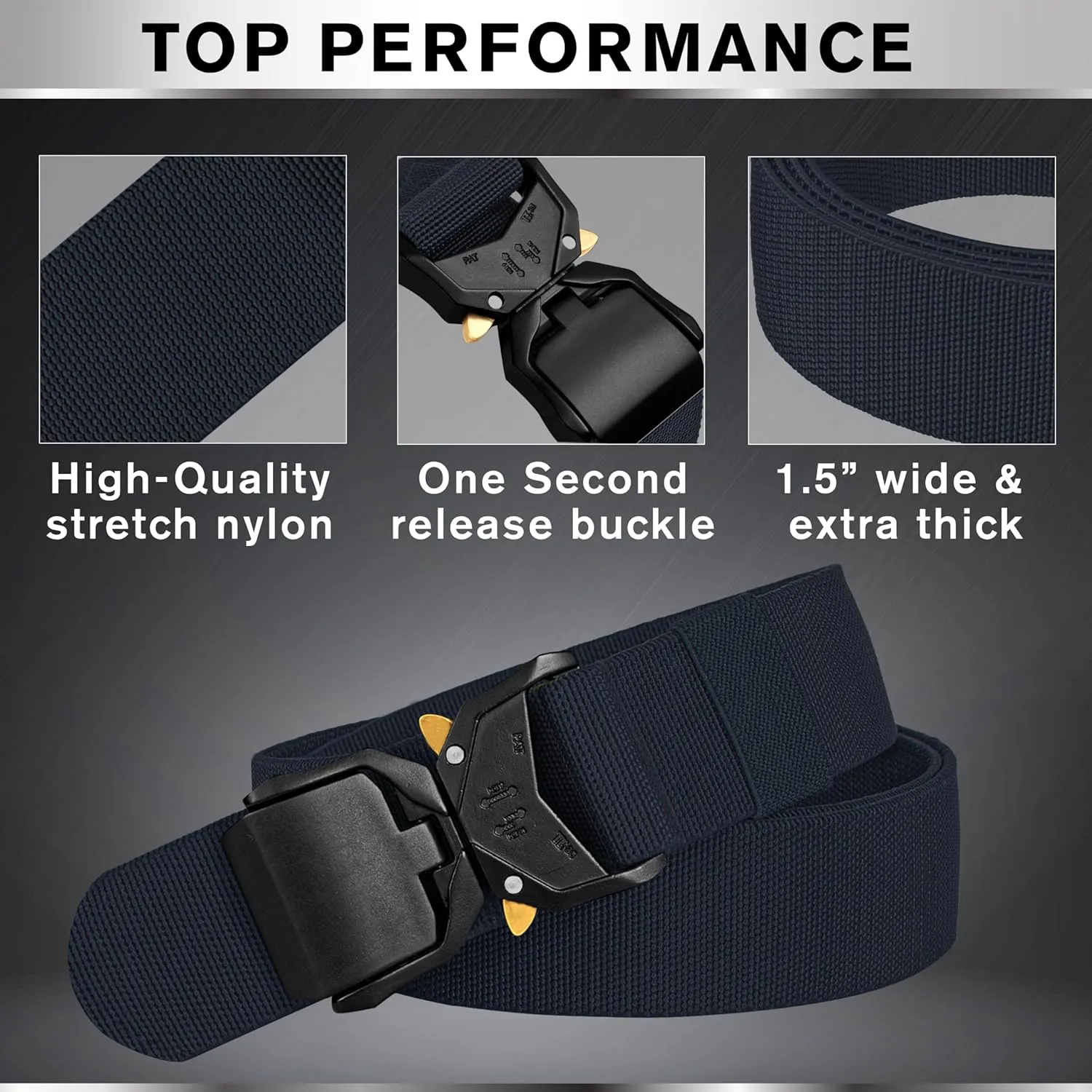 TECEUM Tactical Belt – Heavy-Duty & Quick Release – Military, Work, Rigger, Duty & Utility Belt for Men
