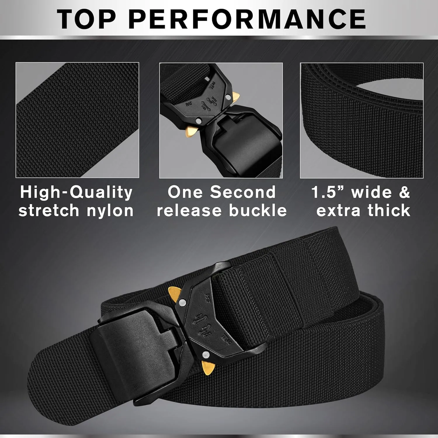 TECEUM Tactical Belt – Heavy-Duty & Quick Release – Military, Work, Rigger, Duty & Utility Belt for Men