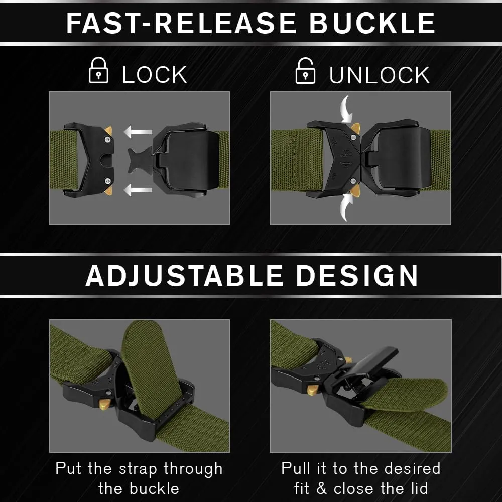 TECEUM Tactical Belt – Heavy-Duty & Quick Release – Military, Work, Rigger, Duty & Utility Belt for Men