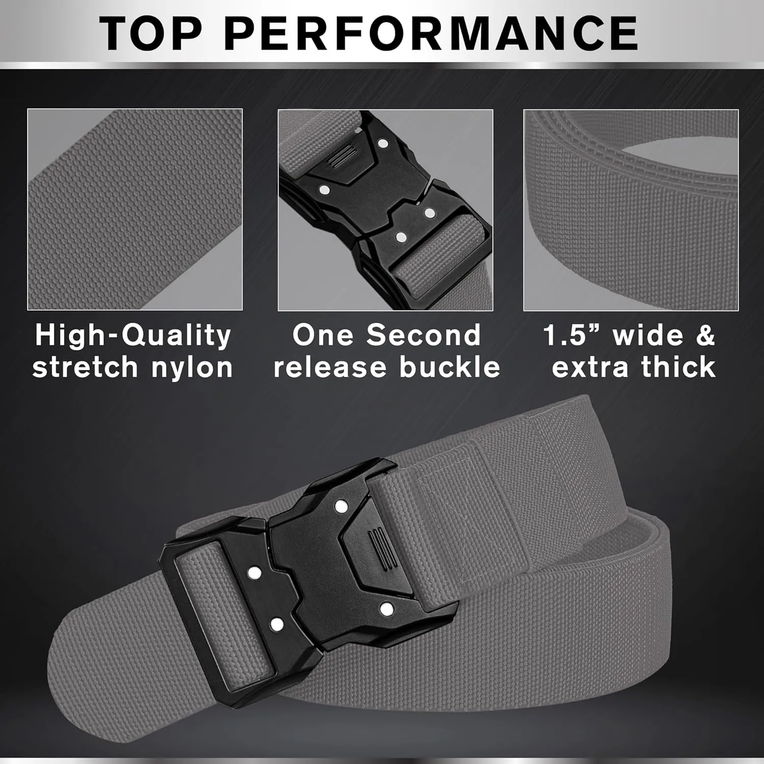 TECEUM Tactical Belt – Heavy-Duty & Quick Release – Military, Work, Rigger, Duty & Utility Belt for Men