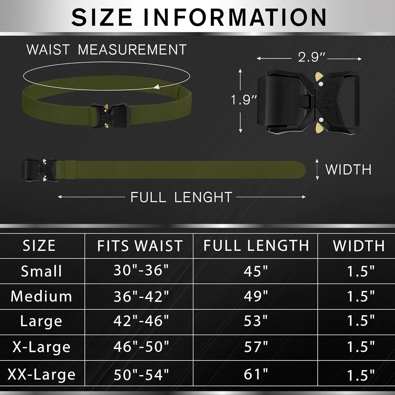 TECEUM Tactical Belt – Heavy-Duty & Quick Release – Military, Work, Rigger, Duty & Utility Belt for Men