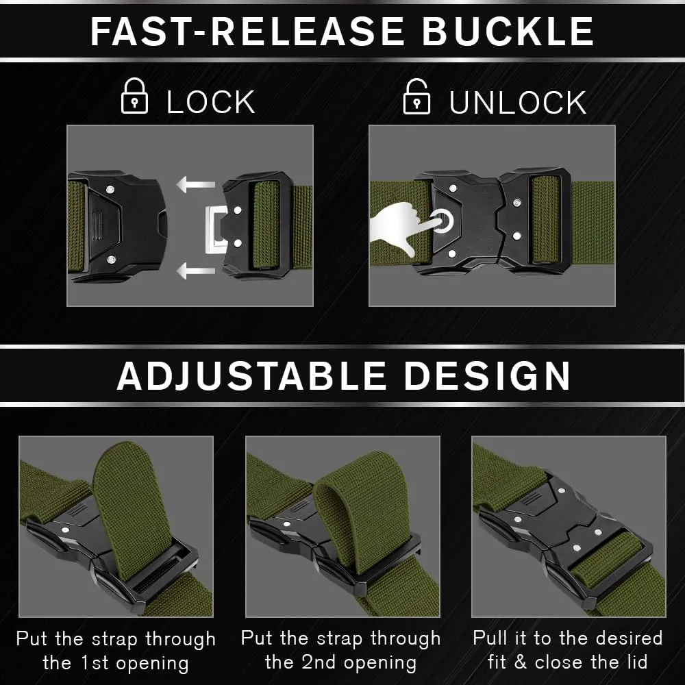 TECEUM Tactical Belt – Heavy-Duty & Quick Release – Military, Work, Rigger, Duty & Utility Belt for Men