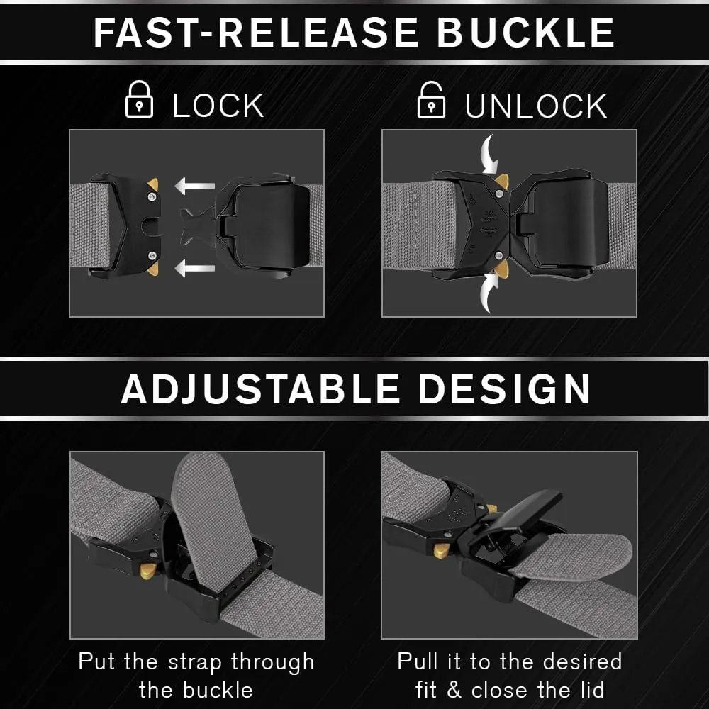 TECEUM Tactical Belt – Heavy-Duty & Quick Release – Military, Work, Rigger, Duty & Utility Belt for Men