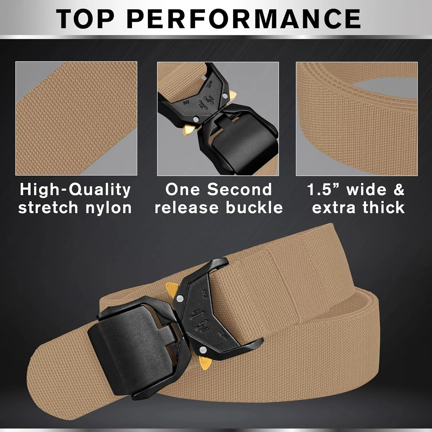 TECEUM Tactical Belt – Heavy-Duty & Quick Release – Military, Work, Rigger, Duty & Utility Belt for Men