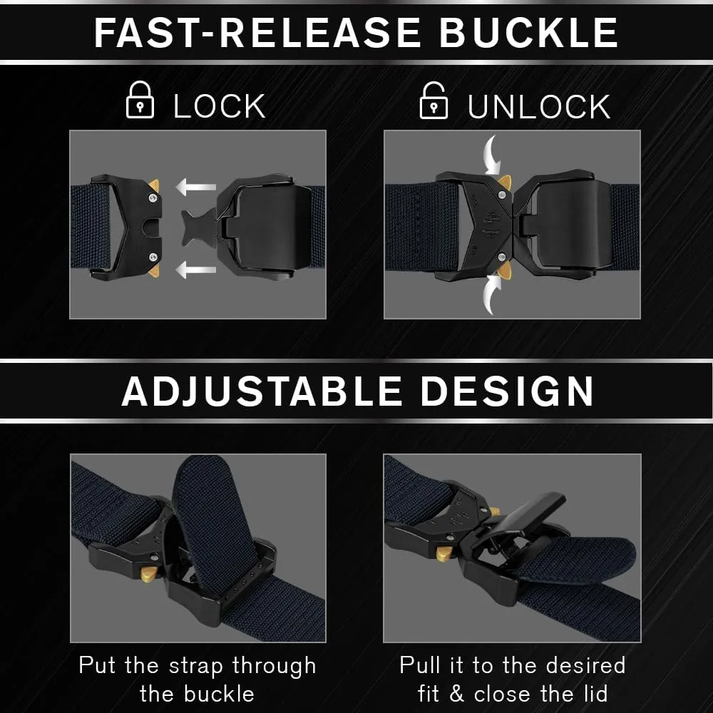TECEUM Tactical Belt – Heavy-Duty & Quick Release – Military, Work, Rigger, Duty & Utility Belt for Men