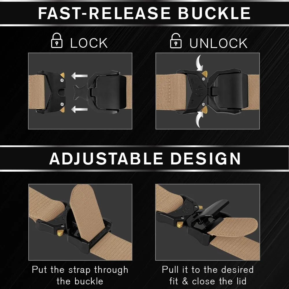 TECEUM Tactical Belt – Heavy-Duty & Quick Release – Military, Work, Rigger, Duty & Utility Belt for Men
