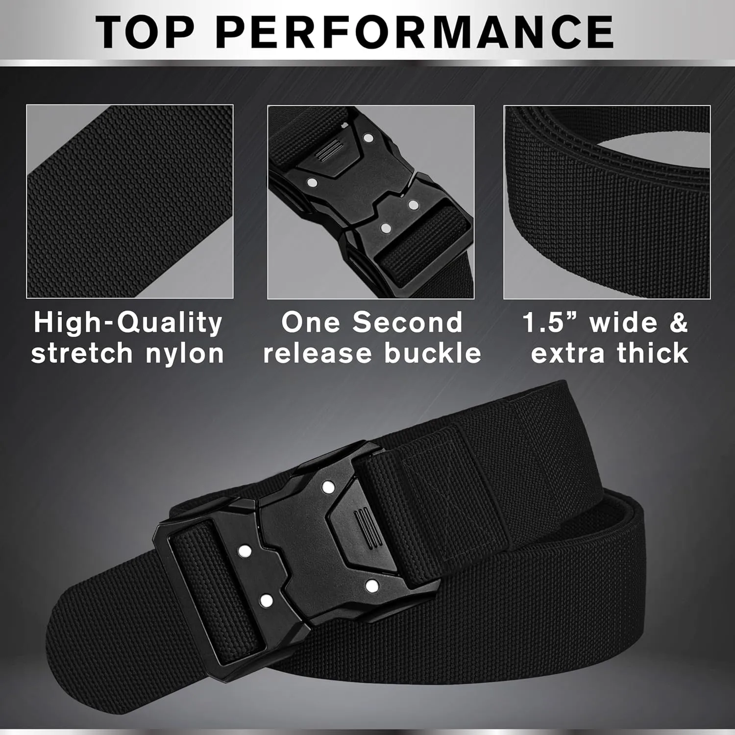 TECEUM Tactical Belt – Heavy-Duty & Quick Release – Military, Work, Rigger, Duty & Utility Belt for Men