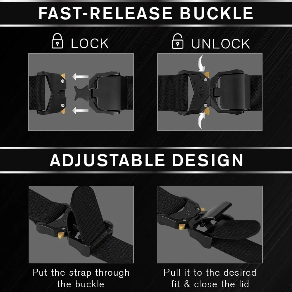 TECEUM Tactical Belt – Heavy-Duty & Quick Release – Military, Work, Rigger, Duty & Utility Belt for Men