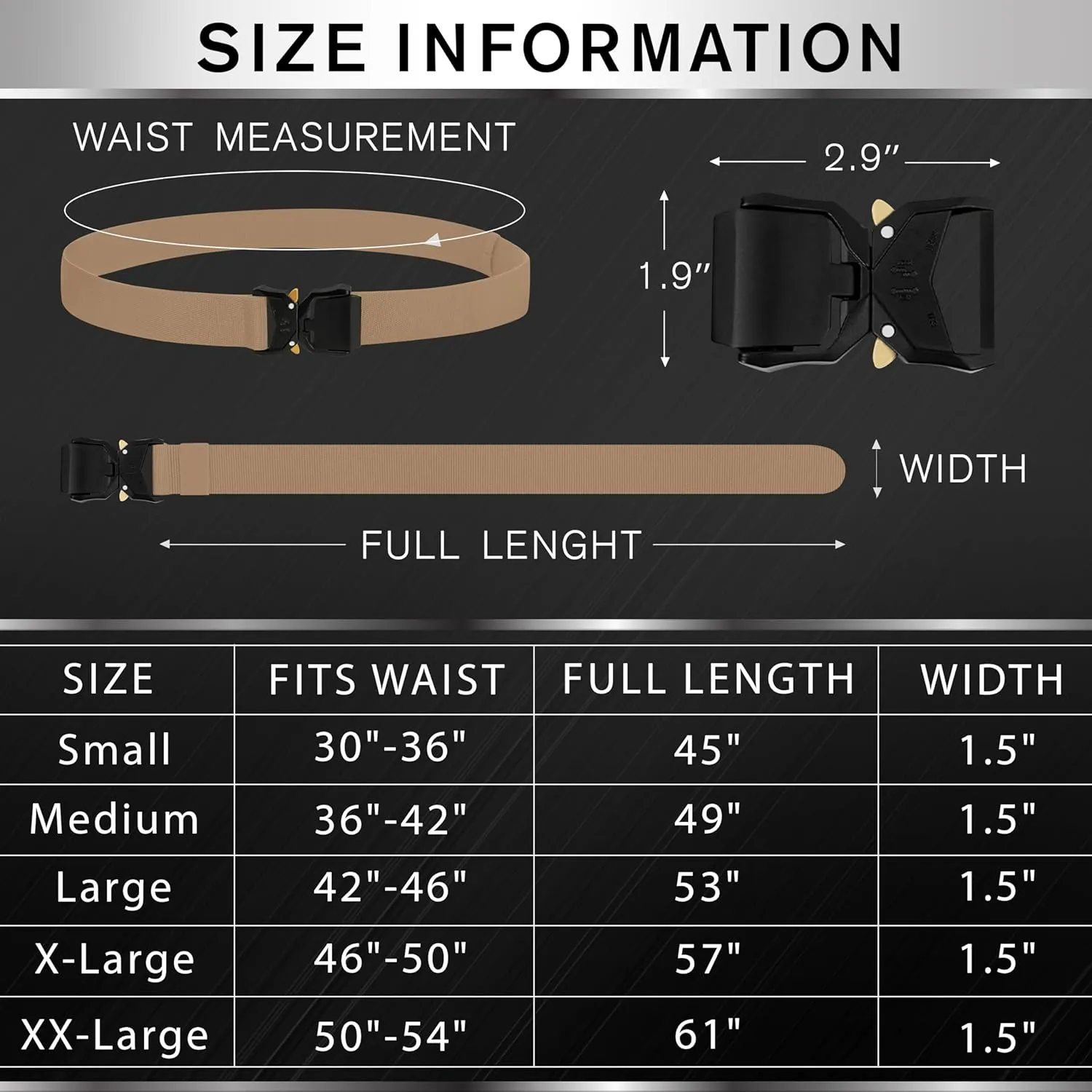 TECEUM Tactical Belt – Heavy-Duty & Quick Release – Military, Work, Rigger, Duty & Utility Belt for Men