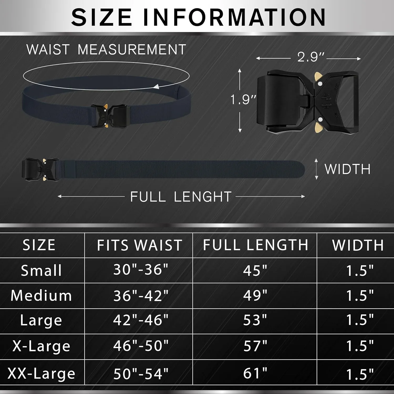TECEUM Tactical Belt – Heavy-Duty & Quick Release – Military, Work, Rigger, Duty & Utility Belt for Men