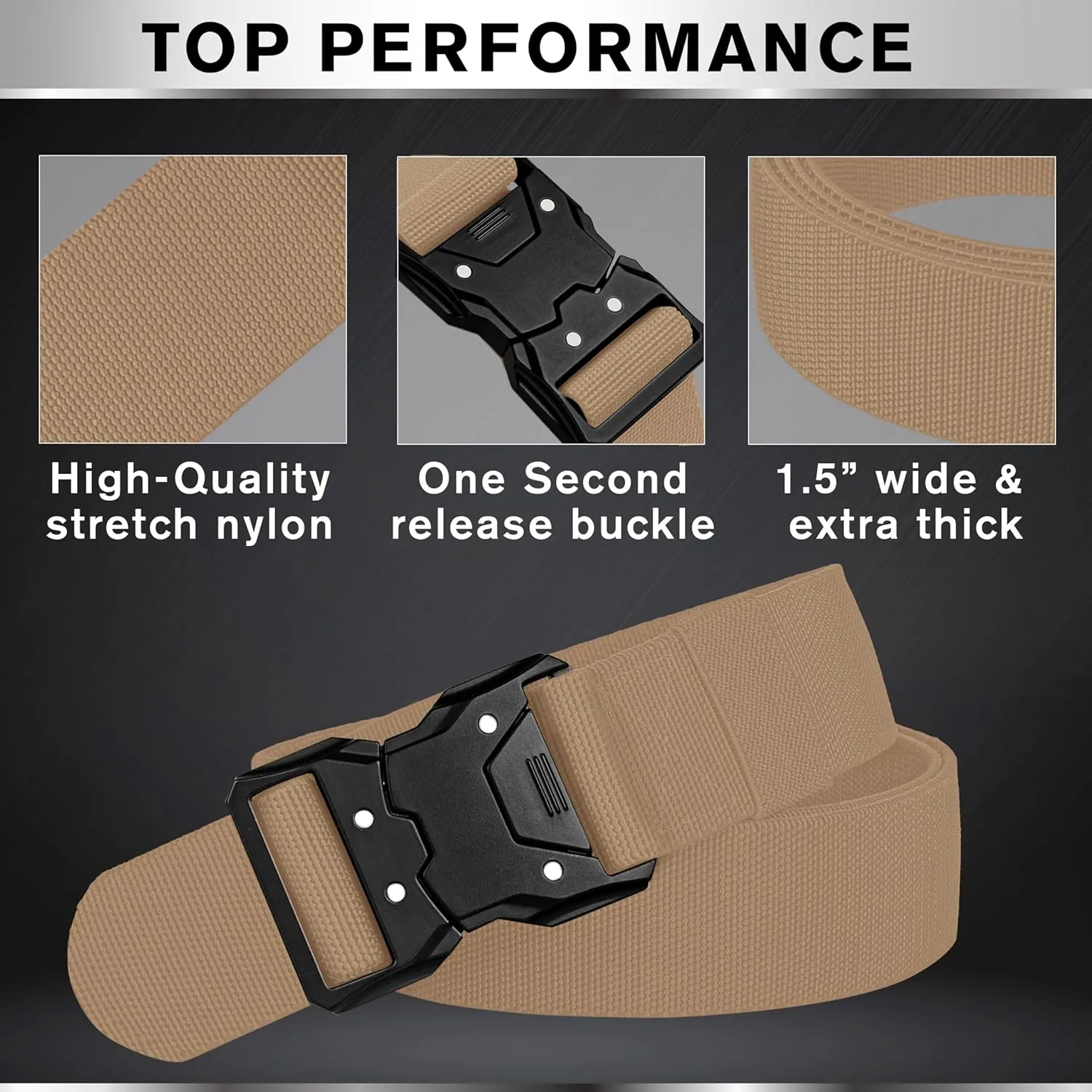 TECEUM Tactical Belt – Heavy-Duty & Quick Release – Military, Work, Rigger, Duty & Utility Belt for Men