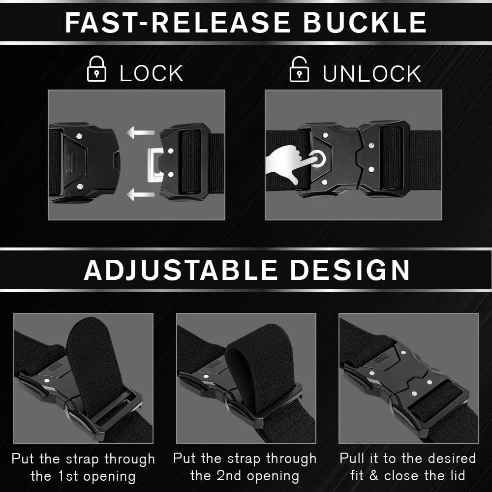 TECEUM Tactical Belt – Heavy-Duty & Quick Release – Military, Work, Rigger, Duty & Utility Belt for Men