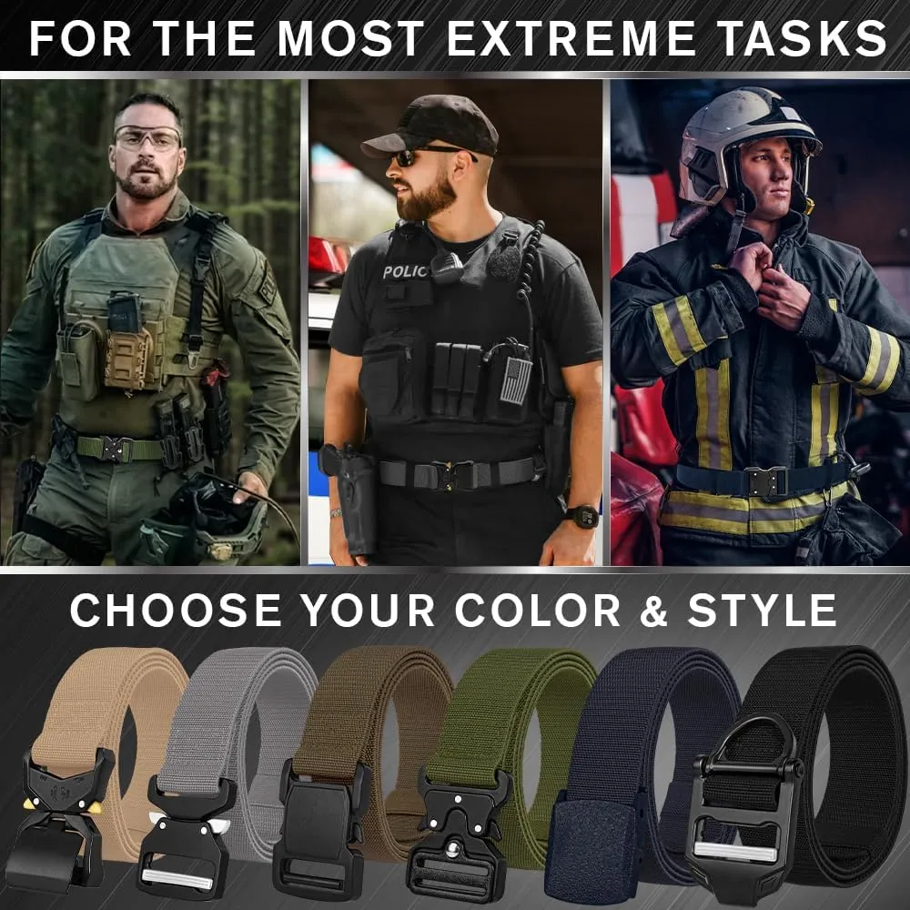 TECEUM Tactical Belt – Heavy-Duty & Quick Release – Military, Work, Rigger, Duty & Utility Belt for Men