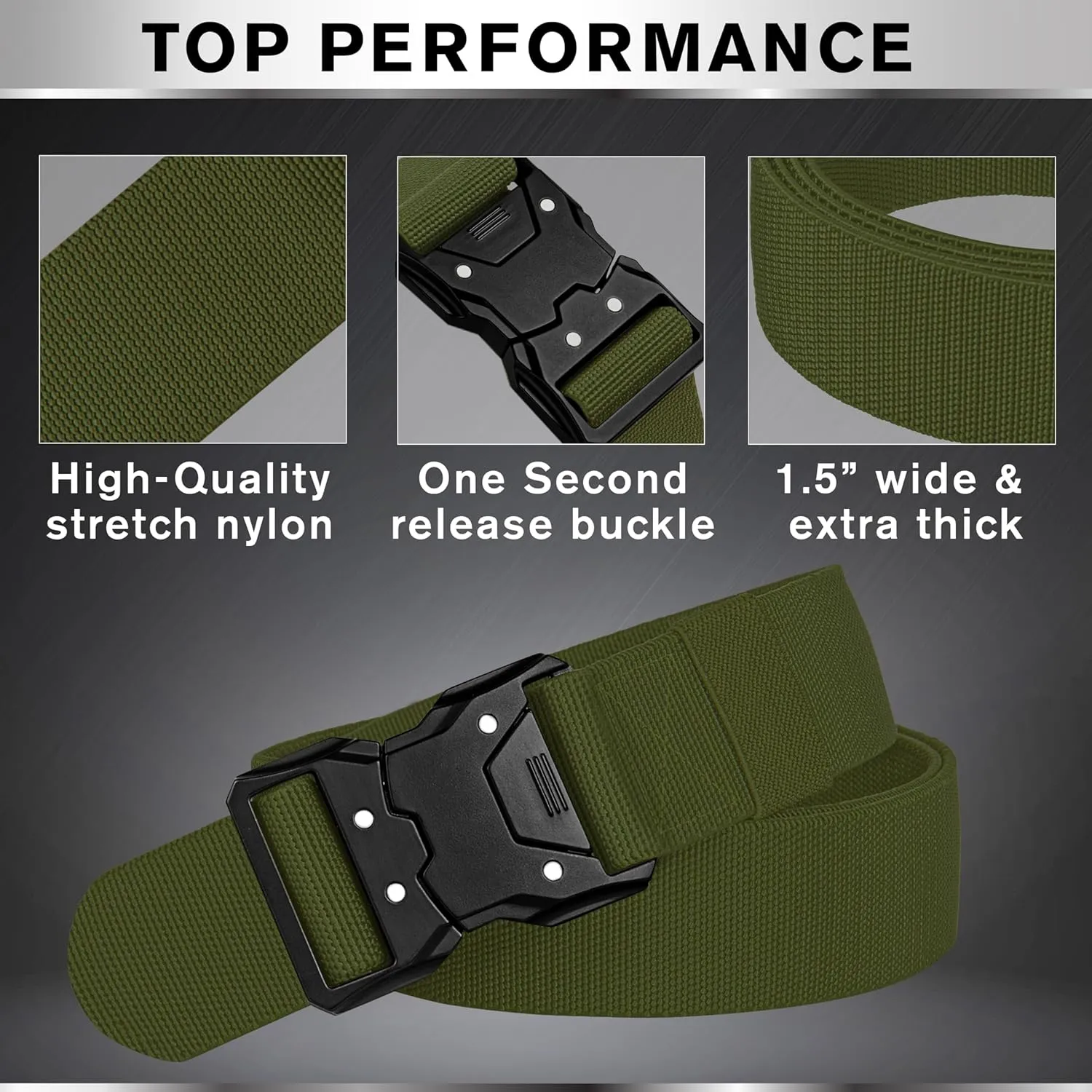 TECEUM Tactical Belt – Heavy-Duty & Quick Release – Military, Work, Rigger, Duty & Utility Belt for Men