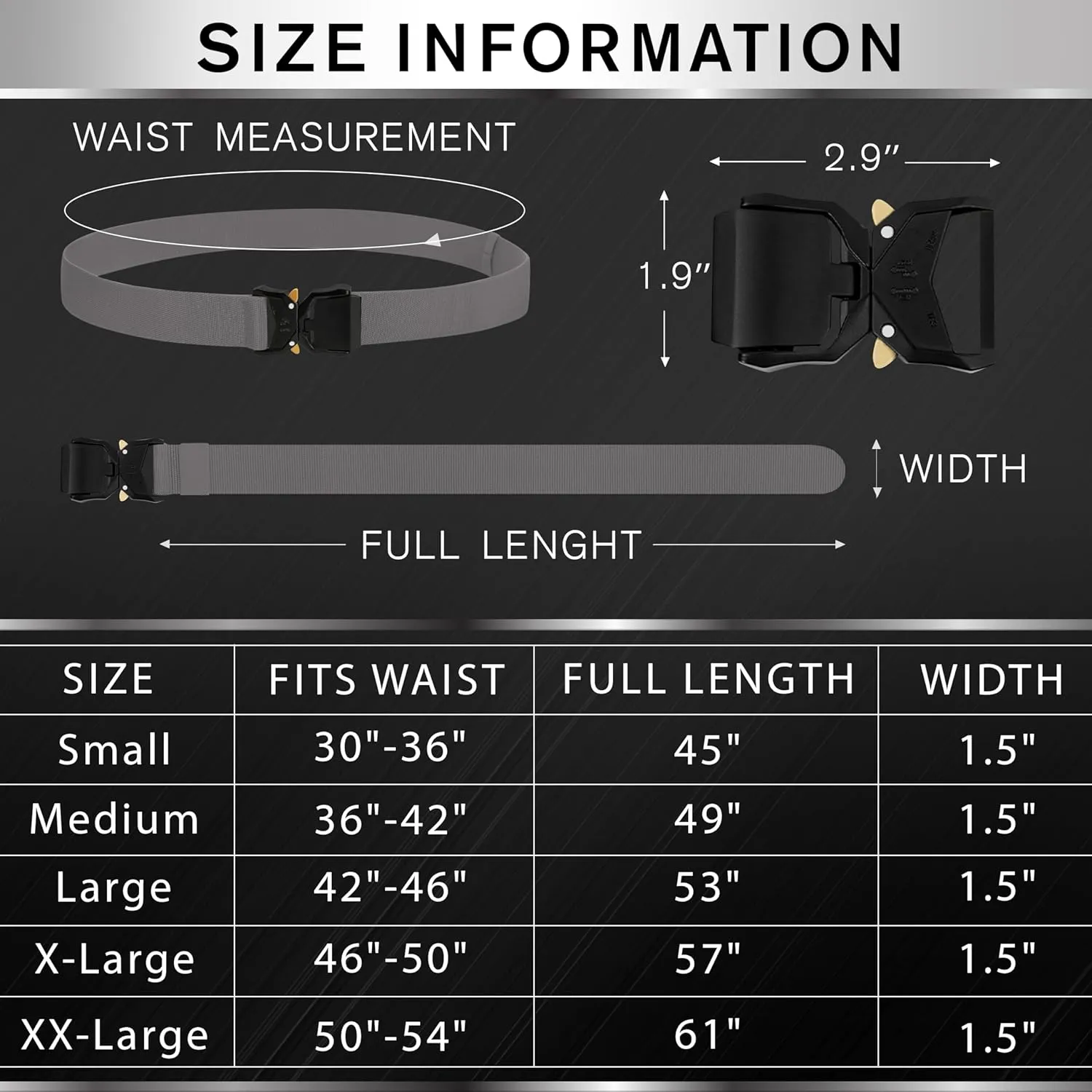 TECEUM Tactical Belt – Heavy-Duty & Quick Release – Military, Work, Rigger, Duty & Utility Belt for Men