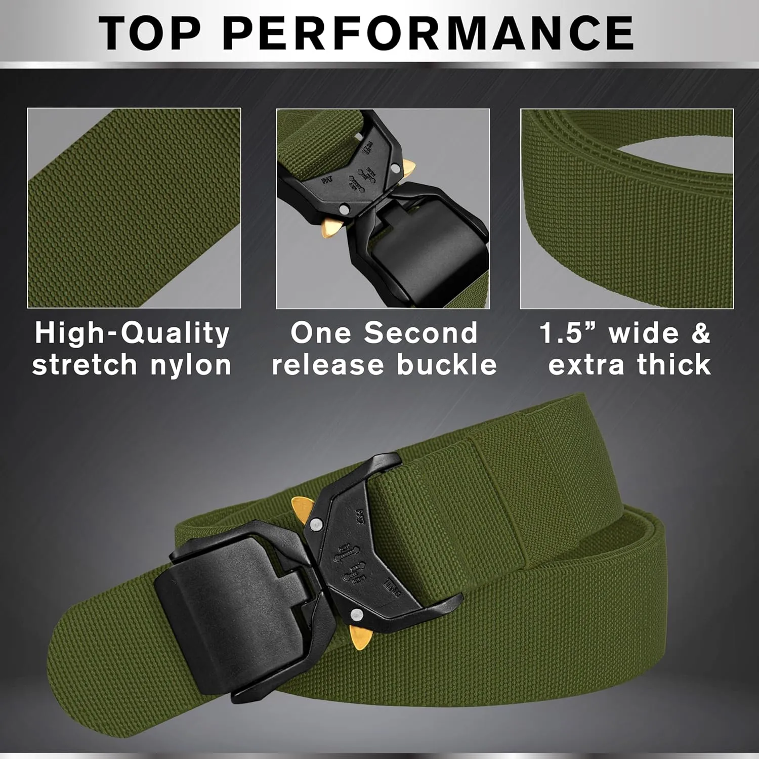 TECEUM Tactical Belt – Heavy-Duty & Quick Release – Military, Work, Rigger, Duty & Utility Belt for Men