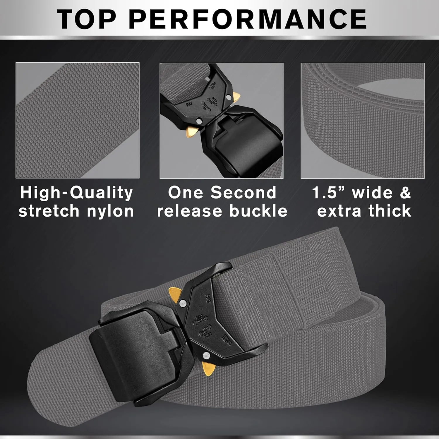 TECEUM Tactical Belt – Heavy-Duty & Quick Release – Military, Work, Rigger, Duty & Utility Belt for Men