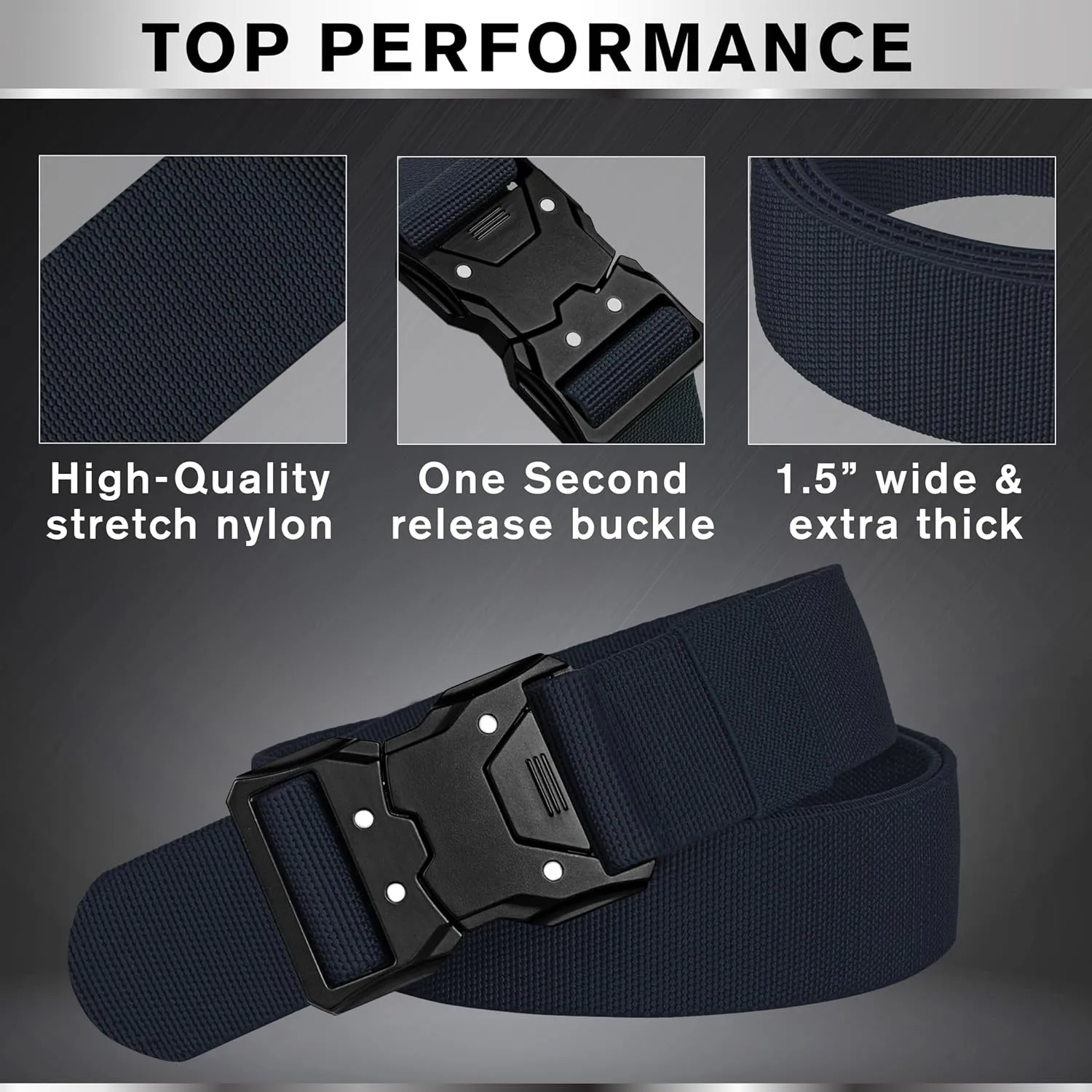 TECEUM Tactical Belt – Heavy-Duty & Quick Release – Military, Work, Rigger, Duty & Utility Belt for Men