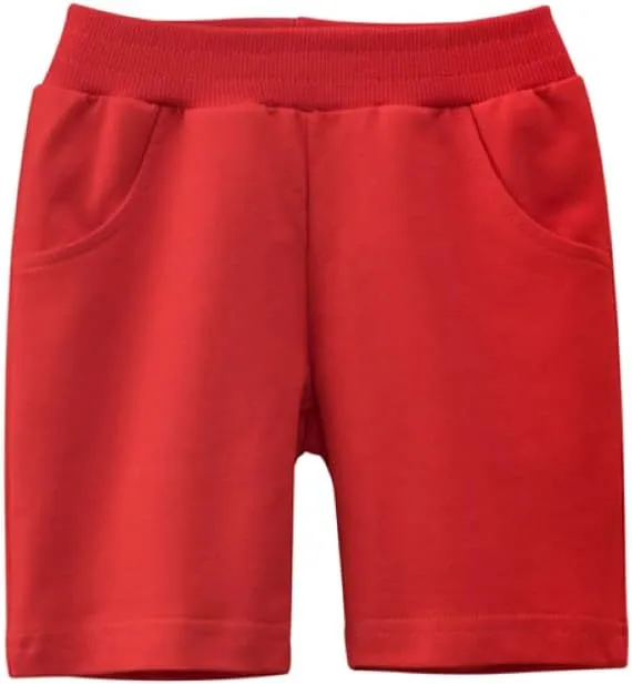 Toddler Boys Summer Knit Shorts with Pocket, 2/3/4 Pack Baby Pull-On Soft Active Shorts