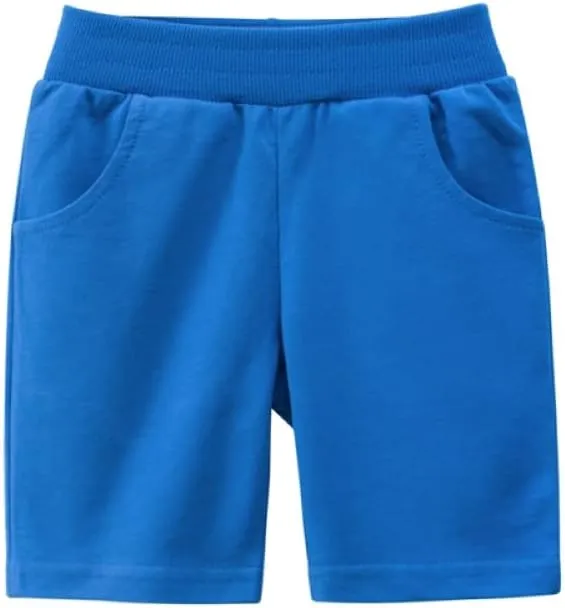 Toddler Boys Summer Knit Shorts with Pocket, 2/3/4 Pack Baby Pull-On Soft Active Shorts