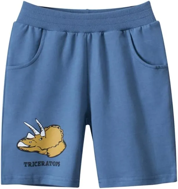 Toddler Boys Summer Knit Shorts with Pocket, 2/3/4 Pack Baby Pull-On Soft Active Shorts