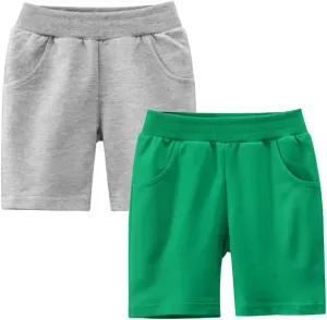 Toddler Boys Summer Knit Shorts with Pocket, 2/3/4 Pack Baby Pull-On Soft Active Shorts