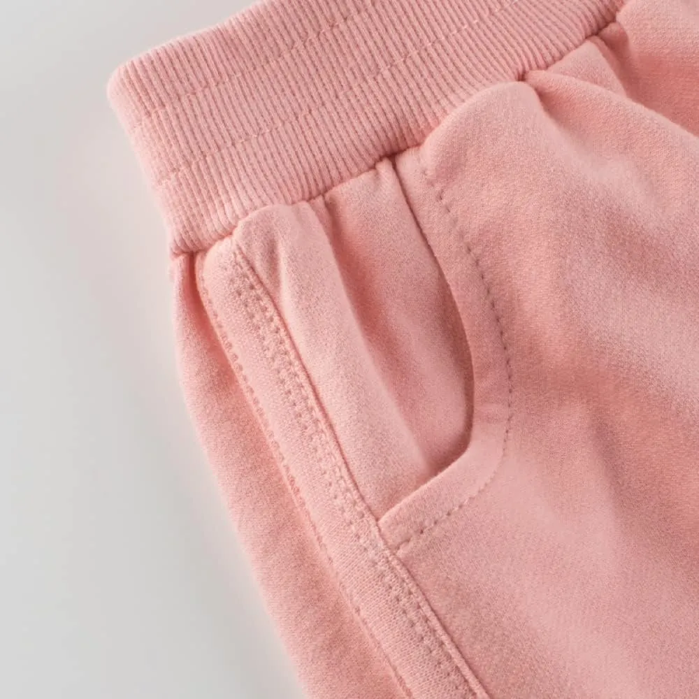 Toddler Girl Summer Knit Shorts with Pocket, 2 Pack Baby Pull-On Soft Active Shorts