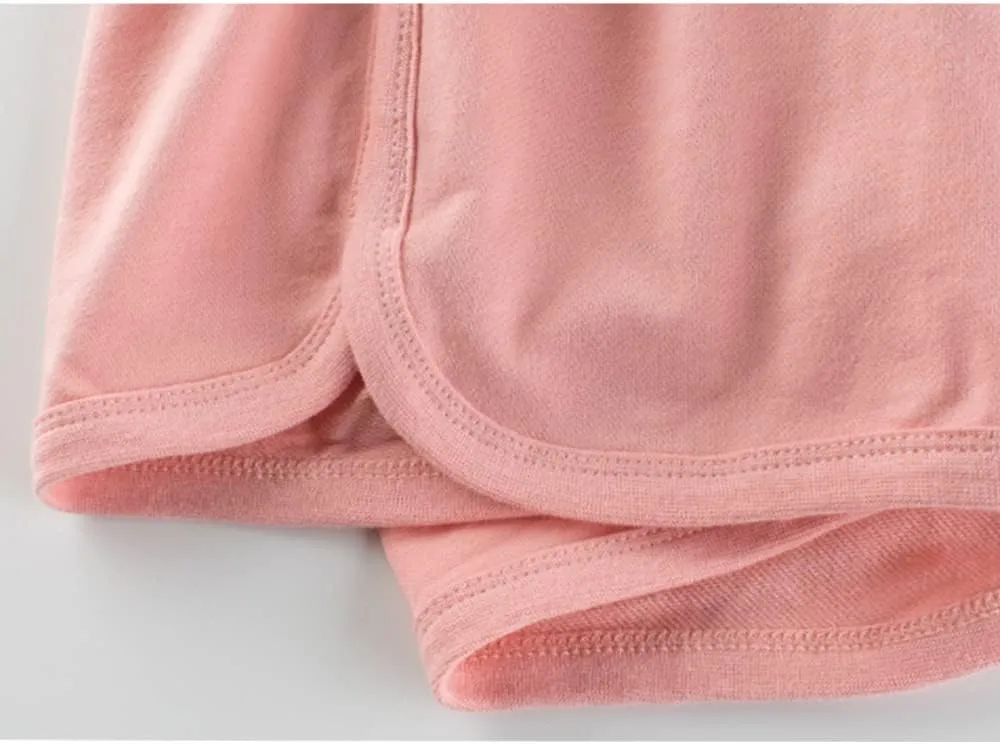 Toddler Girl Summer Knit Shorts with Pocket, 2 Pack Baby Pull-On Soft Active Shorts