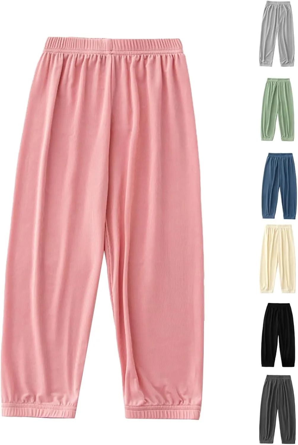 Toddler Girls Baggy Aesthetic Sweatpants Elastic Waist Kids Plain Casual Athletic Joggers Breathable Lightweight