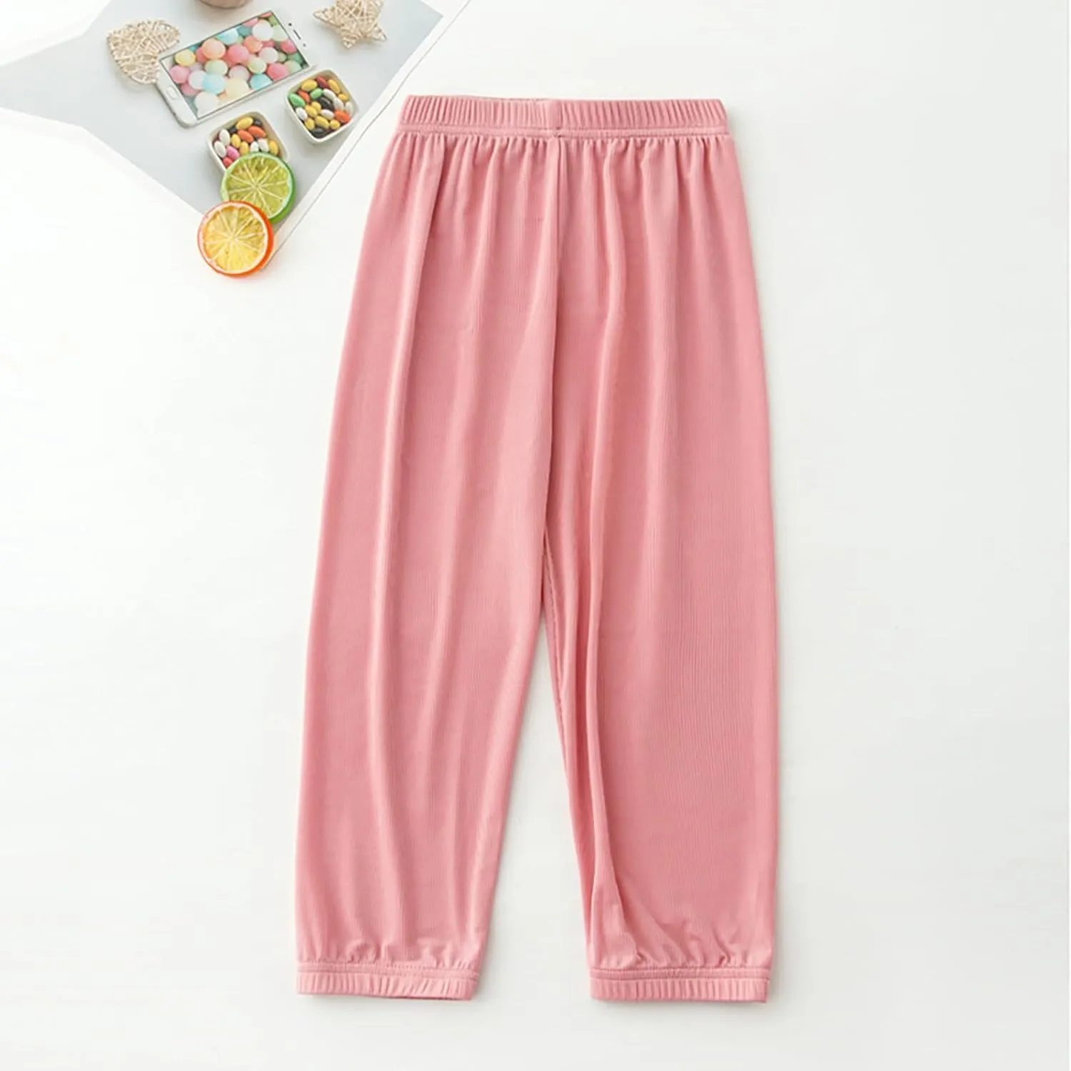 Toddler Girls Baggy Aesthetic Sweatpants Elastic Waist Kids Plain Casual Athletic Joggers Breathable Lightweight