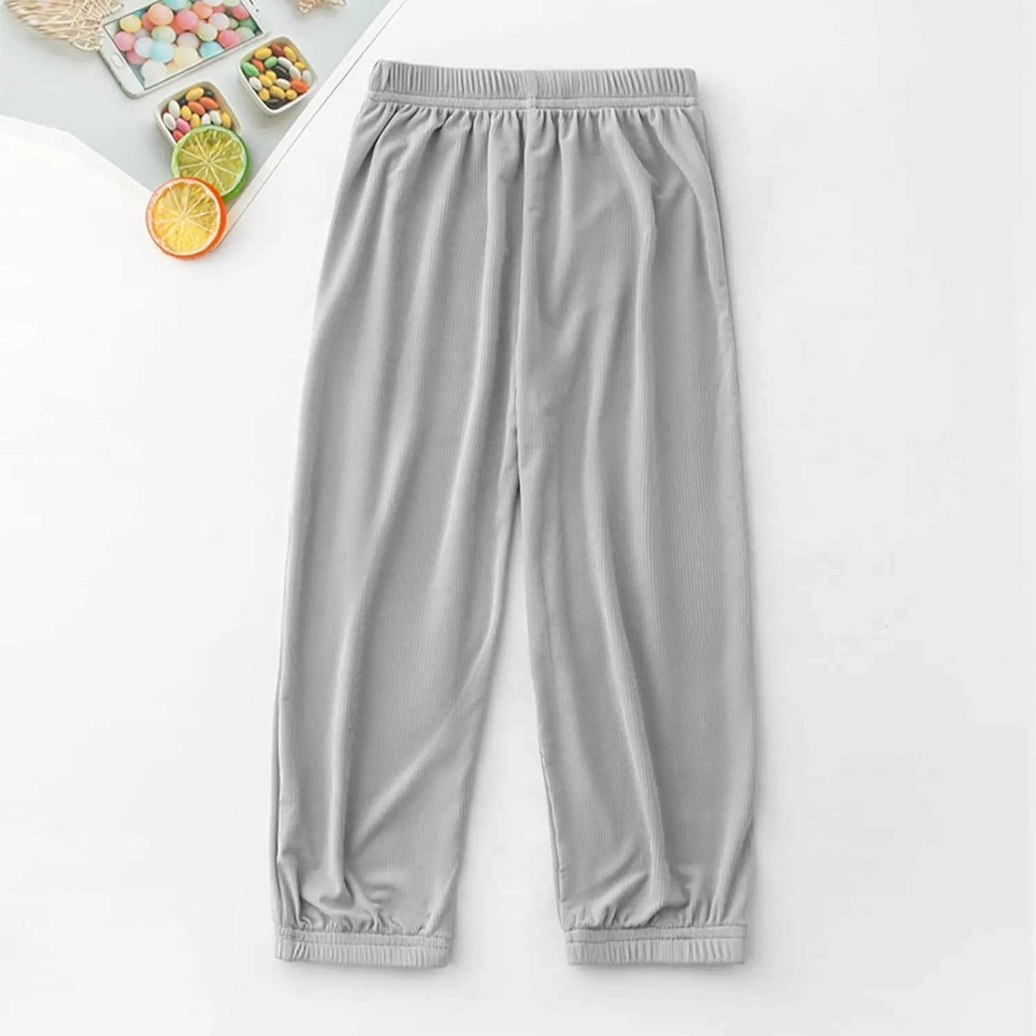 Toddler Girls Baggy Aesthetic Sweatpants Elastic Waist Kids Plain Casual Athletic Joggers Breathable Lightweight