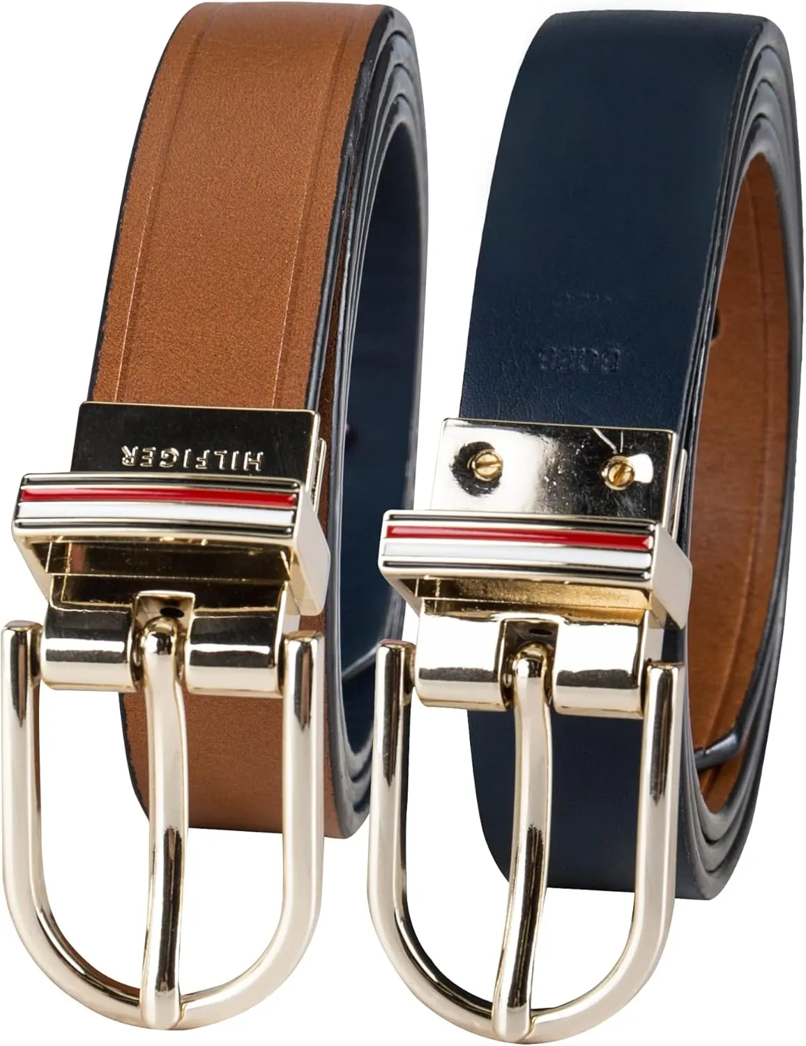 Tommy Hilfiger Women's Two-in-one Reversible Slim Width Casual Leather Belt for Jeans, Trousers and Dresses
