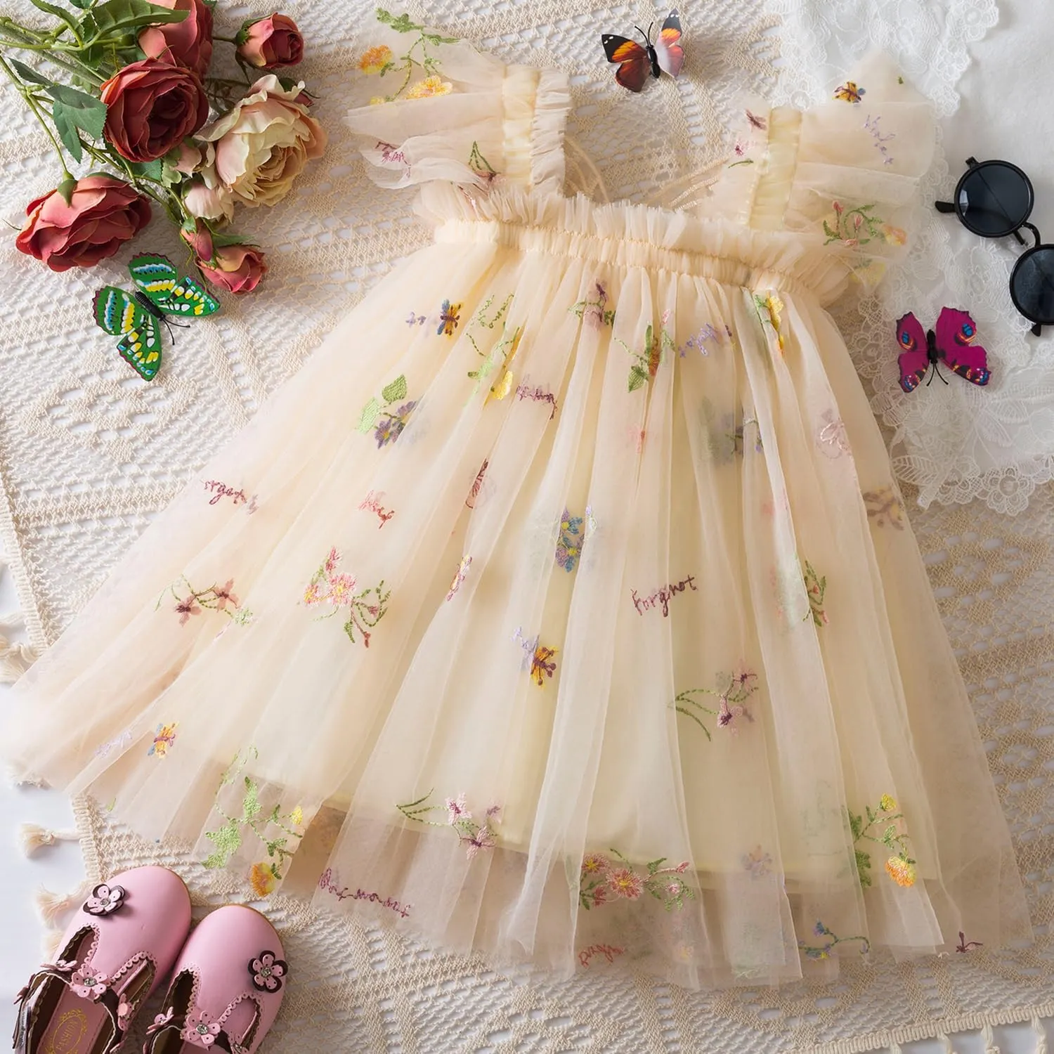 TTYAOVO Toddler Baby Dress Birthday Party Tulle Girl Dresses