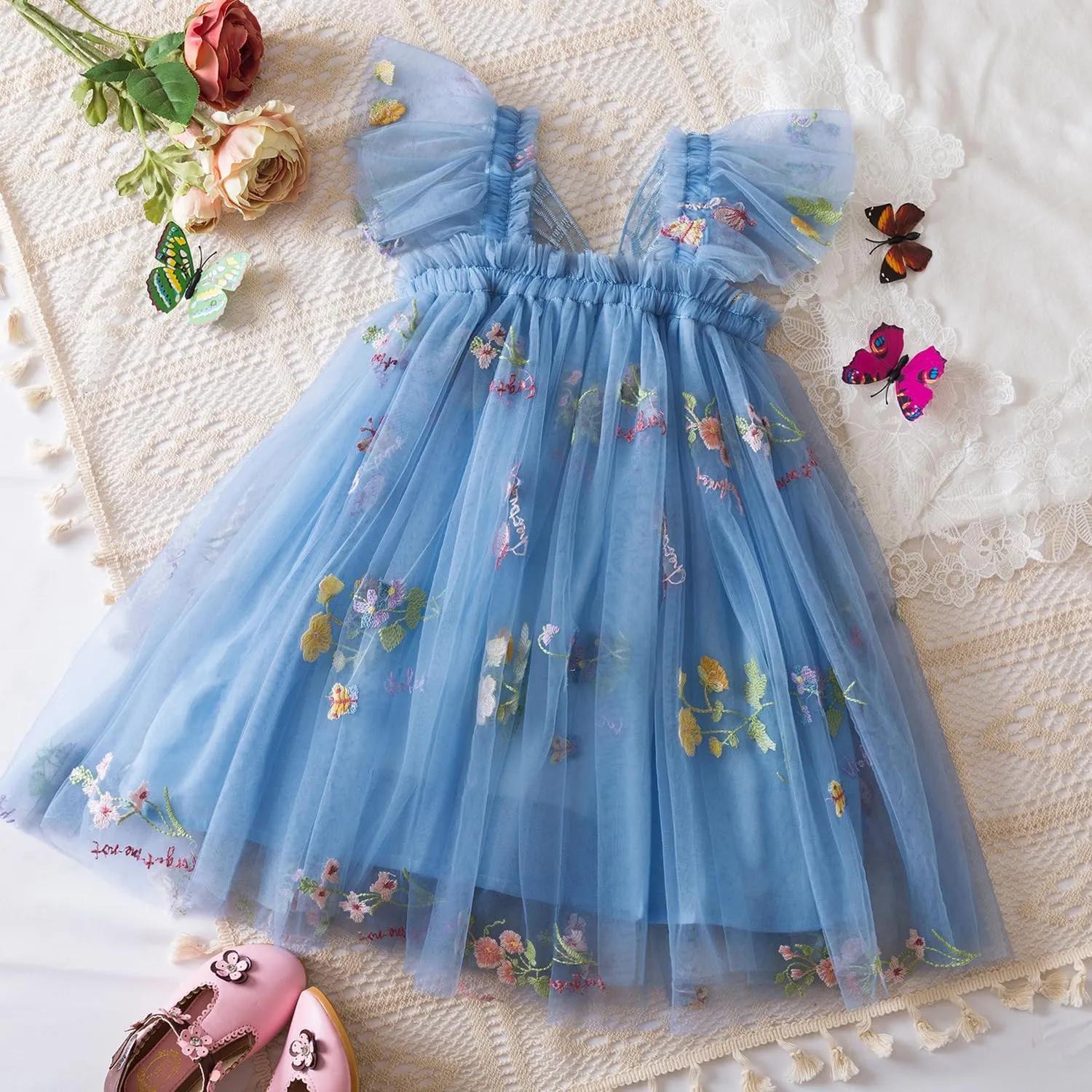 TTYAOVO Toddler Baby Dress Birthday Party Tulle Girl Dresses