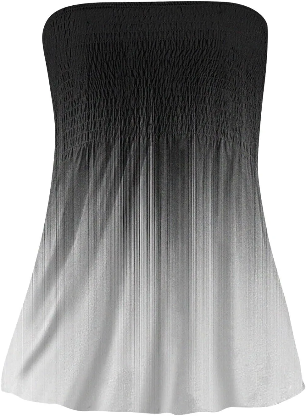 Tube Tops for Women Sleeveless Smocked Ruffled Tanks Strapless Floral Print Tube Tops Lightweight Sexy Bandeau