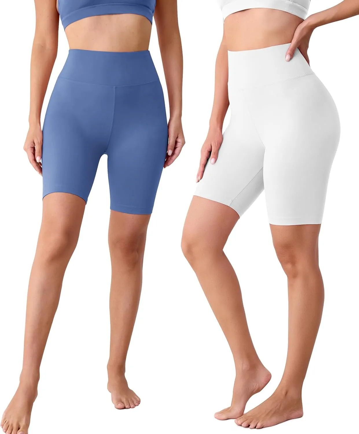 VALANDY Creamlush 3 Pack Biker Shorts for Women -8" High Waisted Soft Stretchy Spandex Athletic Yoga Shorts