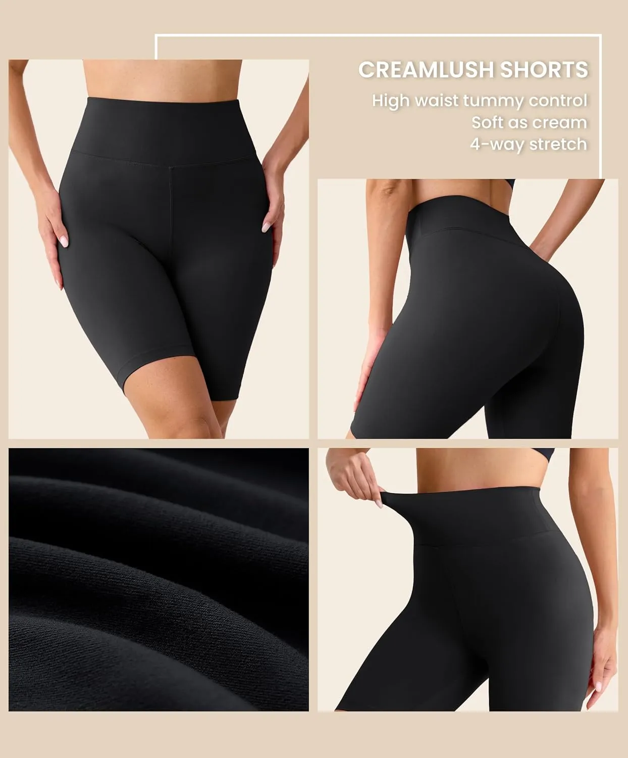 VALANDY Creamlush 3 Pack Biker Shorts for Women -8" High Waisted Soft Stretchy Spandex Athletic Yoga Shorts