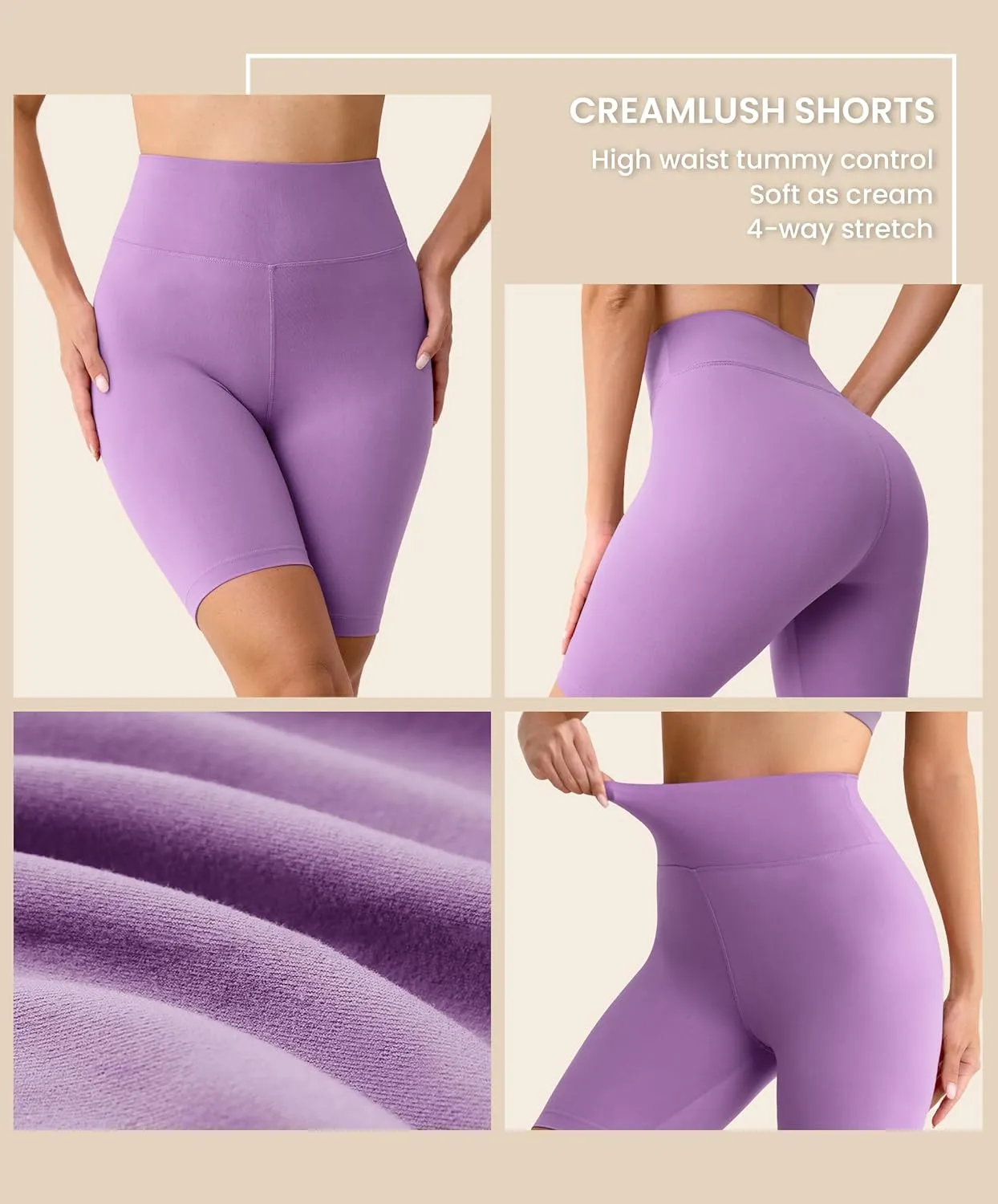 VALANDY Creamlush 3 Pack Biker Shorts for Women -8" High Waisted Soft Stretchy Spandex Athletic Yoga Shorts