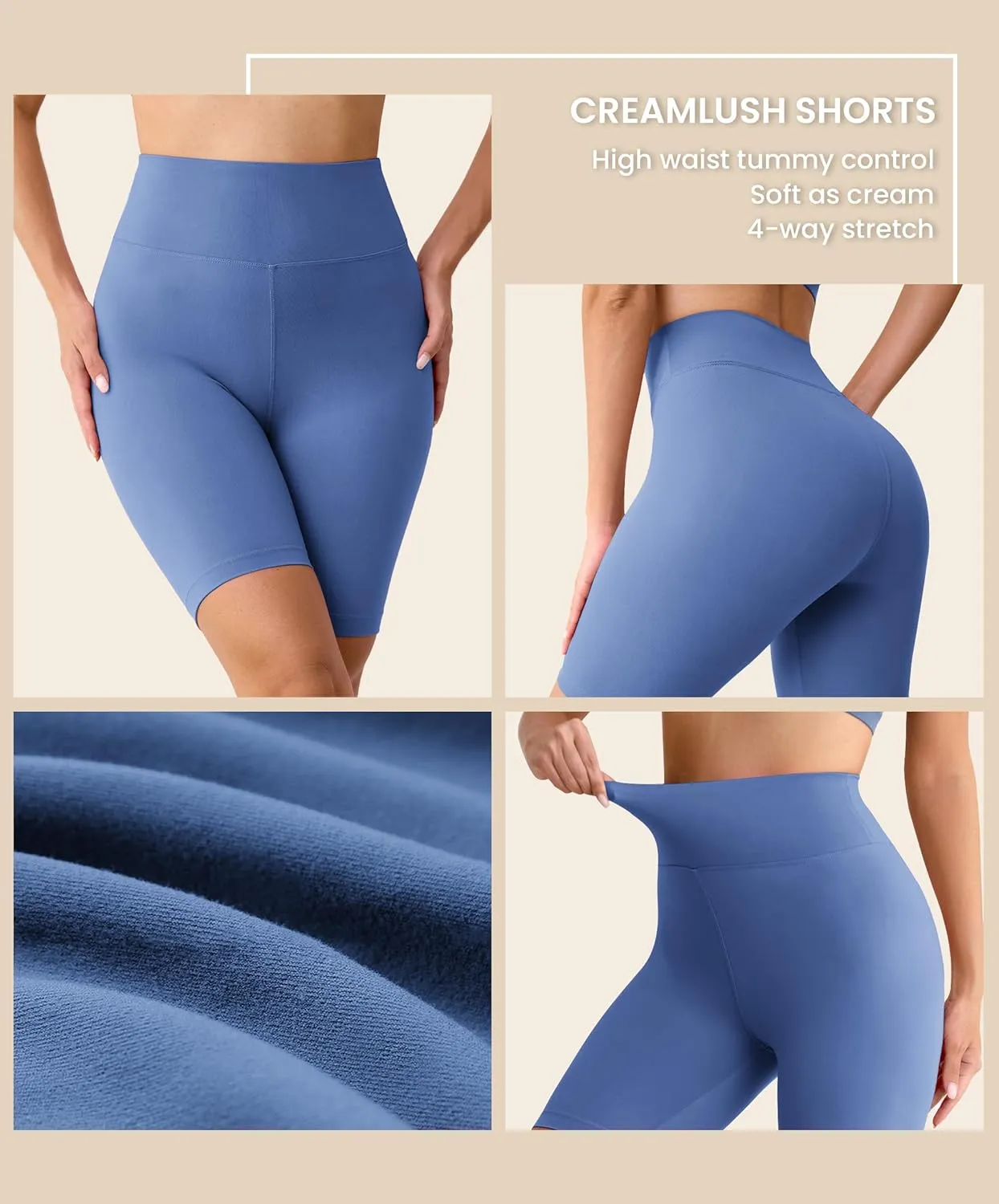 VALANDY Creamlush 3 Pack Biker Shorts for Women -8" High Waisted Soft Stretchy Spandex Athletic Yoga Shorts