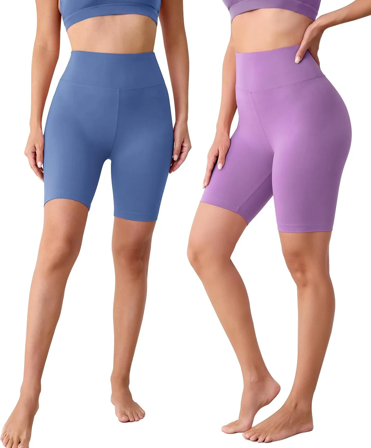 VALANDY Creamlush 3 Pack Biker Shorts for Women -8" High Waisted Soft Stretchy Spandex Athletic Yoga Shorts