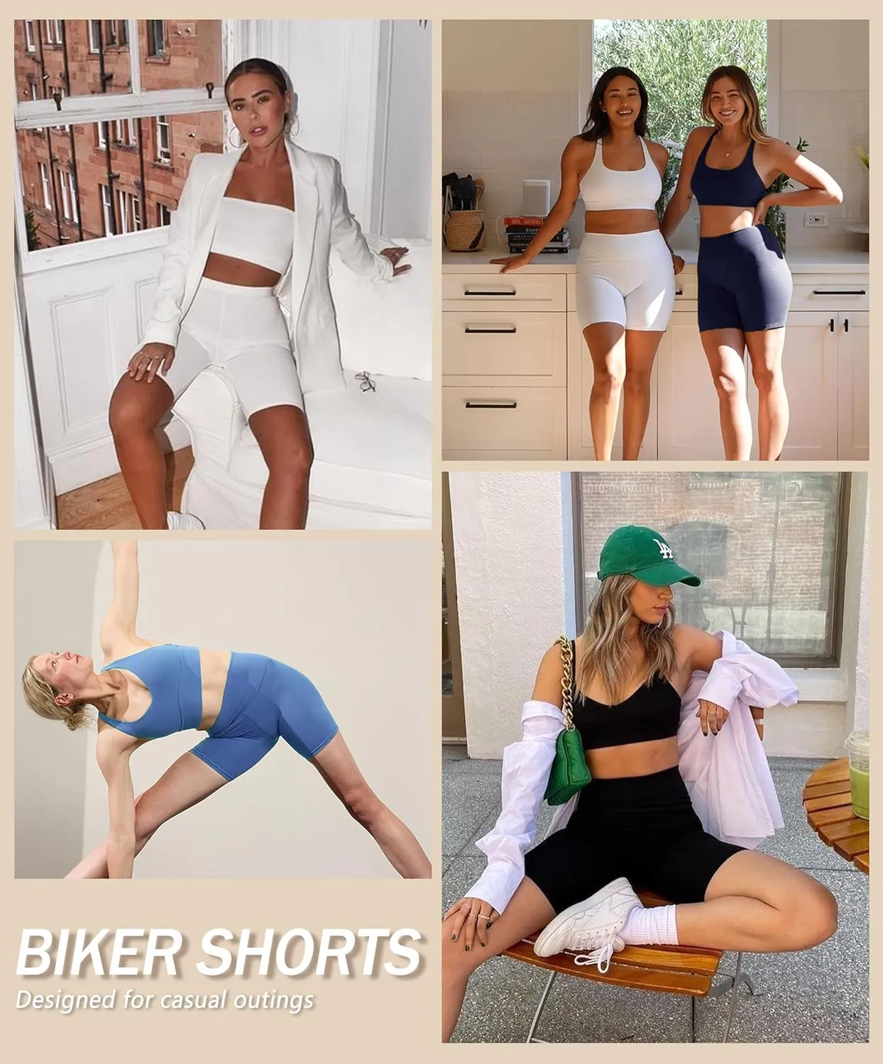 VALANDY Creamlush 3 Pack Biker Shorts for Women -8" High Waisted Soft Stretchy Spandex Athletic Yoga Shorts