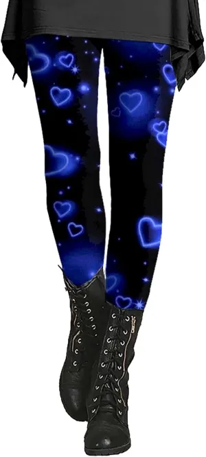 Valentines Day Leggings for Women 2025 Fun Valentines Outfits Dressy Leggings Plus Size Tummy Control