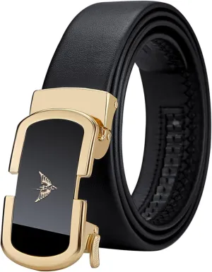 VANNANBA Leather Ratchet Belts for Men Automatic Buckle Casual Belt,with Gift Box