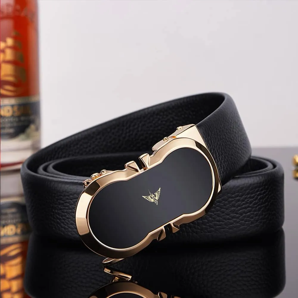 VANNANBA Leather Ratchet Belts for Men Automatic Buckle with Belt Box, Gift for Men