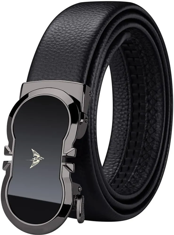 VANNANBA Leather Ratchet Belts for Men Automatic Buckle with Belt Box, Gift for Men