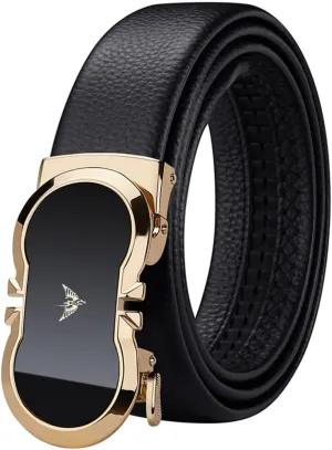 VANNANBA Leather Ratchet Belts for Men Automatic Buckle with Belt Box, Gift for Men