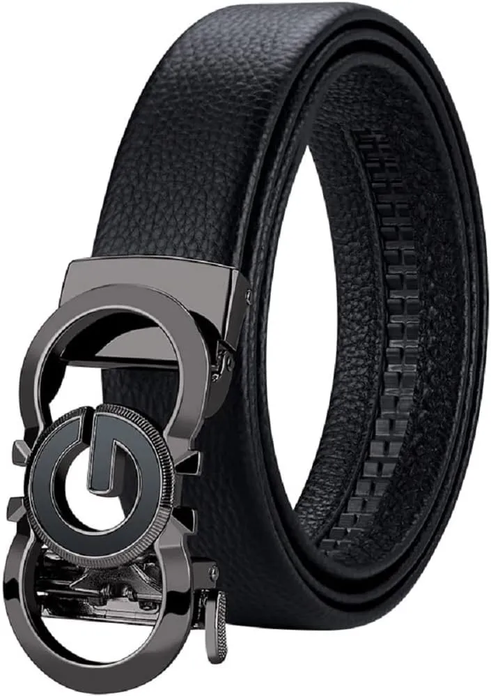 VANNANBA Leather Ratchet Belts for Men Automatic Buckle with Belt Box, Gift for Men