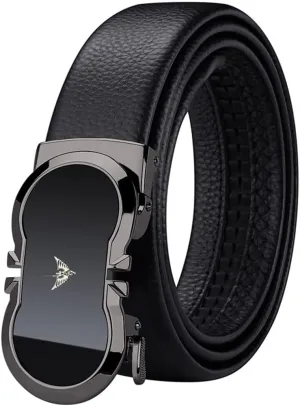 VANNANBA Leather Ratchet Belts for Men Automatic Buckle with Belt Box, Gift for Men