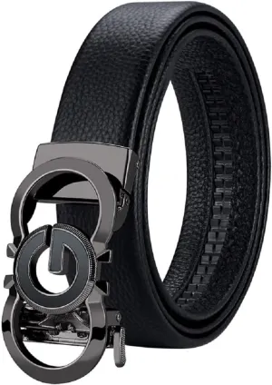 VANNANBA Leather Ratchet Belts for Men Automatic Buckle with Belt Box, Gift for Men