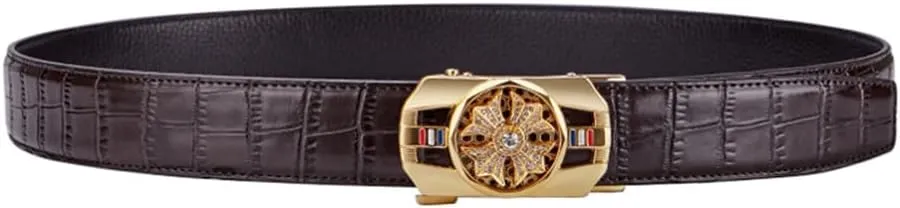 VANNANBA Mens Ratchet Leather Belt Designer Belts for Men,Trend Fashion,Western Belts for Jeans with Gift Box